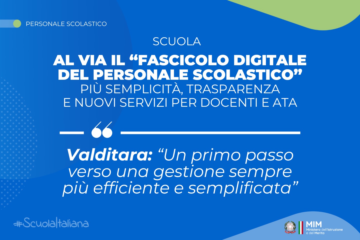 Scuola, al via il “Fascicolo digitale del personale scolastico”